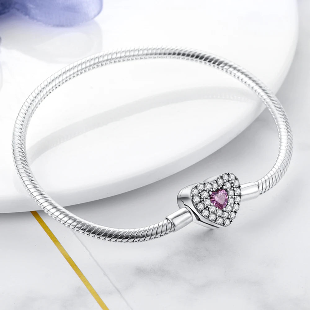 Sparkling Heart Charm Bracelet